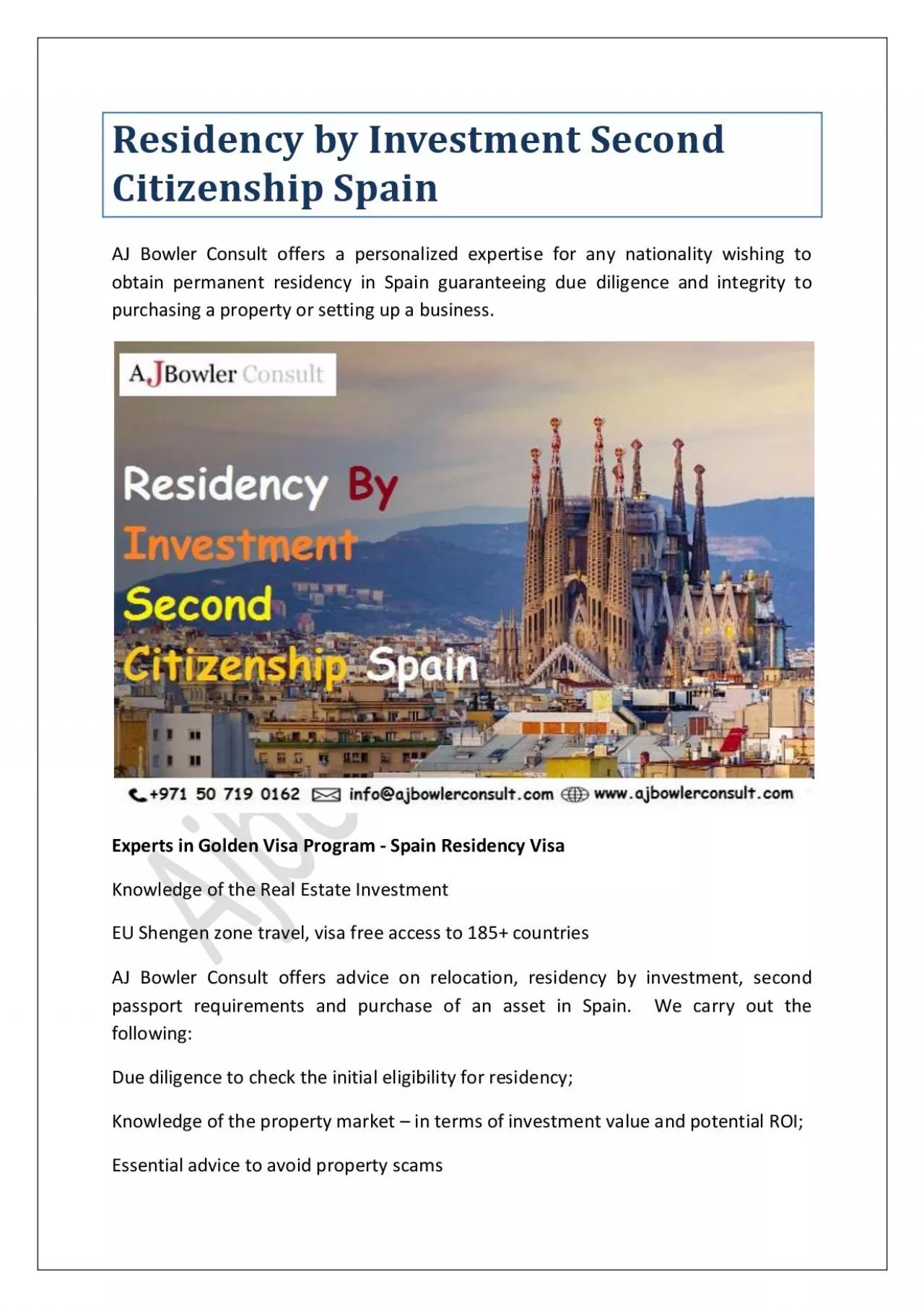 PDF-Residency by Investment Second Citizenship Spain