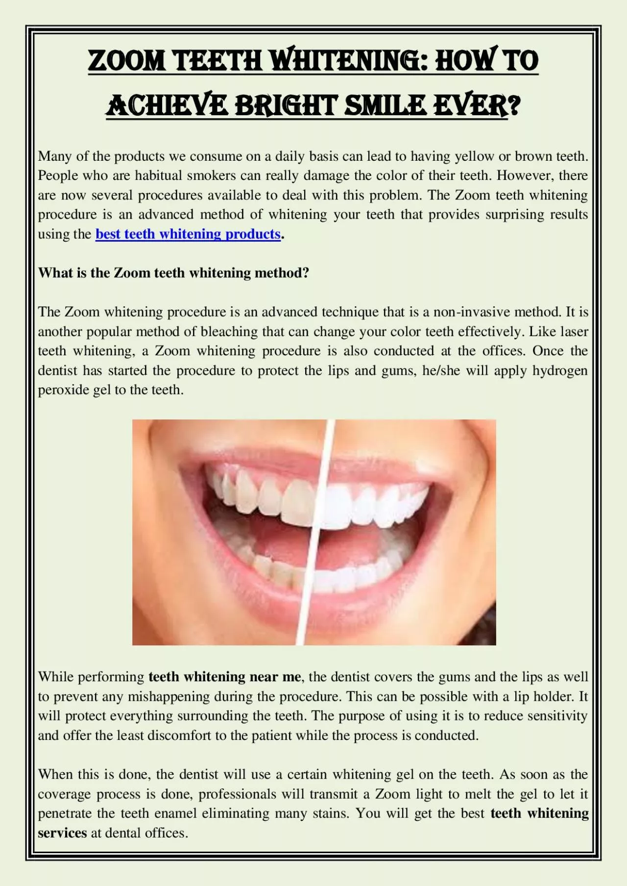 PDF-Zoom Teeth Whitening: How to Achieve Bright Smile Ever?