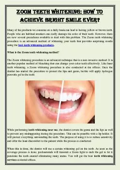 Zoom Teeth Whitening: How to Achieve Bright Smile Ever?