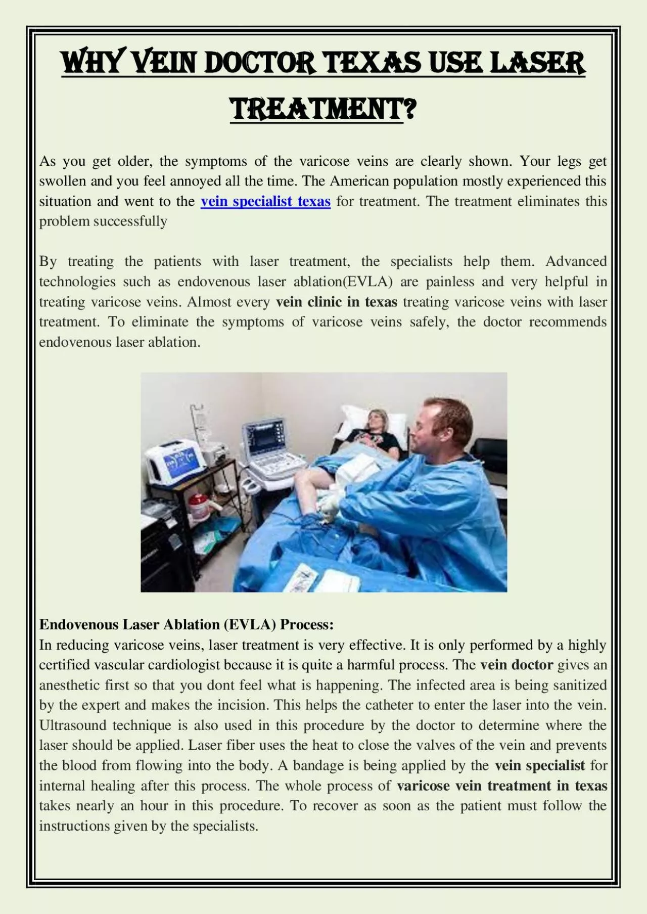 PDF-Why vein doctor texas use laser treatment?