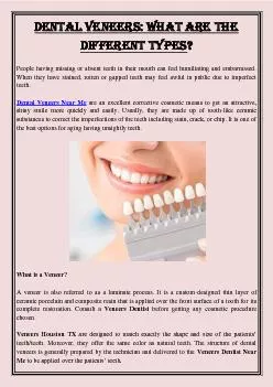 Dental Veneers: What Are the Different Types?