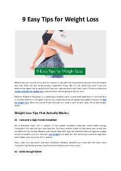 9 Easy Tips for Weight Loss - Go Moringa
