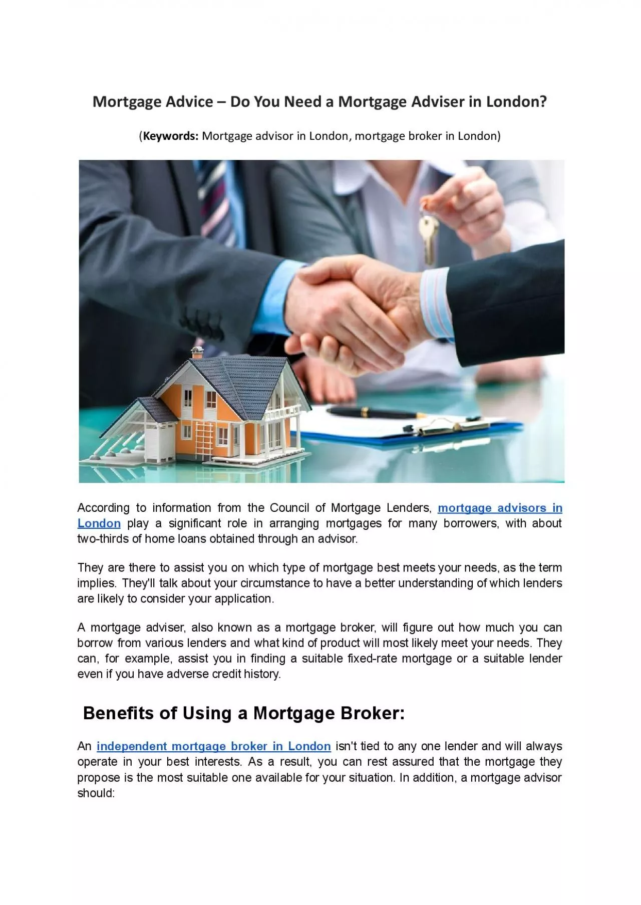 PDF-Mortgage Advice - Do You Need a Mortgage Adviser in London