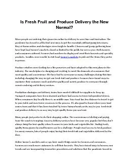 Is Fresh Fruit and Produce Delivery the New Normal?