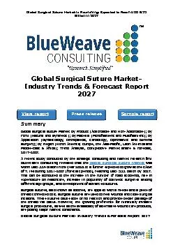 ﻿Global Surgical Suture Market- Industry Trends & Forecast Report 2027