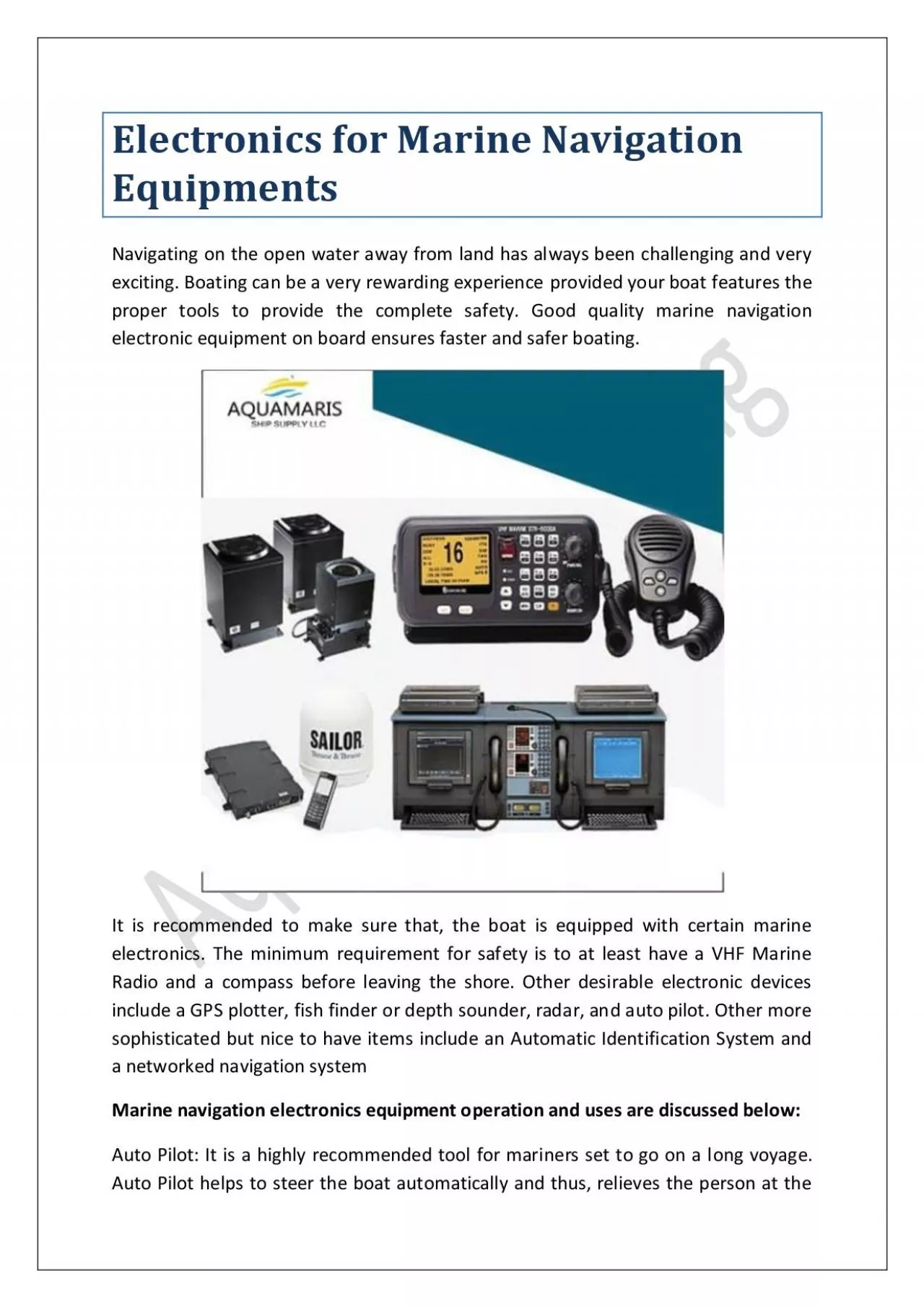 PDF-Electronics for Marine Navigation Equipments