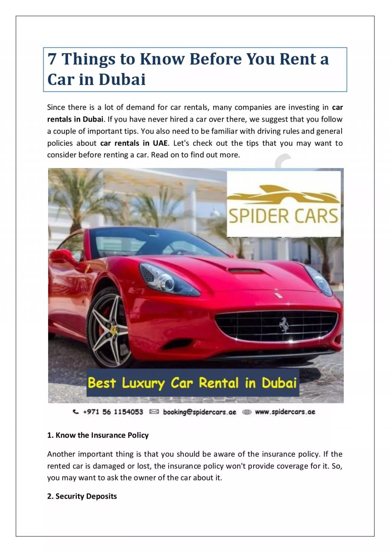 PDF-7 Things to Know Before You Rent a Car in Dubai