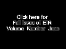 Click here for Full Issue of EIR Volume  Number  June