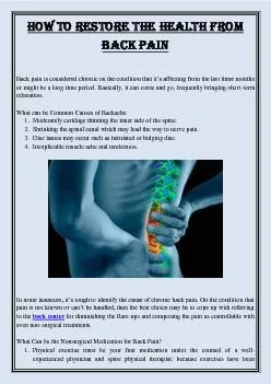 How to Restore the Health from Back Pain
