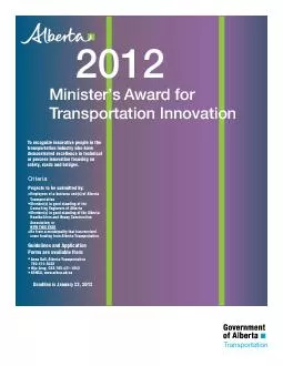 To recognize innovative people in the transportation