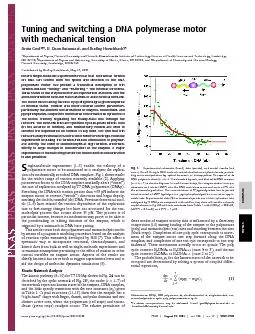 TuningandswitchingaDNApolymerasemotorwithmechanicaltensionAnitaGoelR