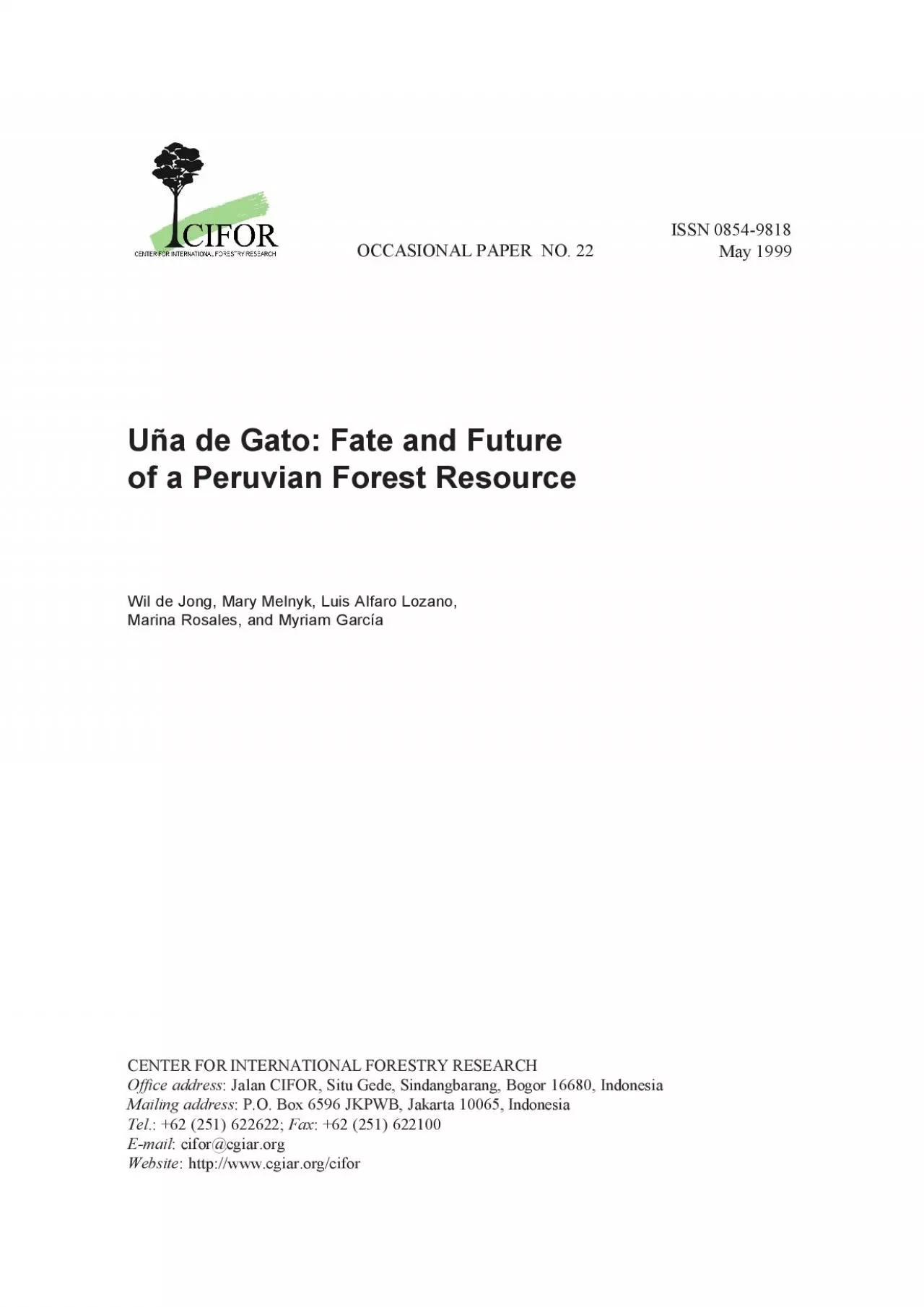 PDF-Ua de Gato Fate and Futureof a Peruvian Forest Resource