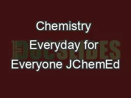 Chemistry Everyday for Everyone JChemEd
