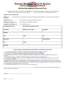 Membership ApplicationRenewal Form