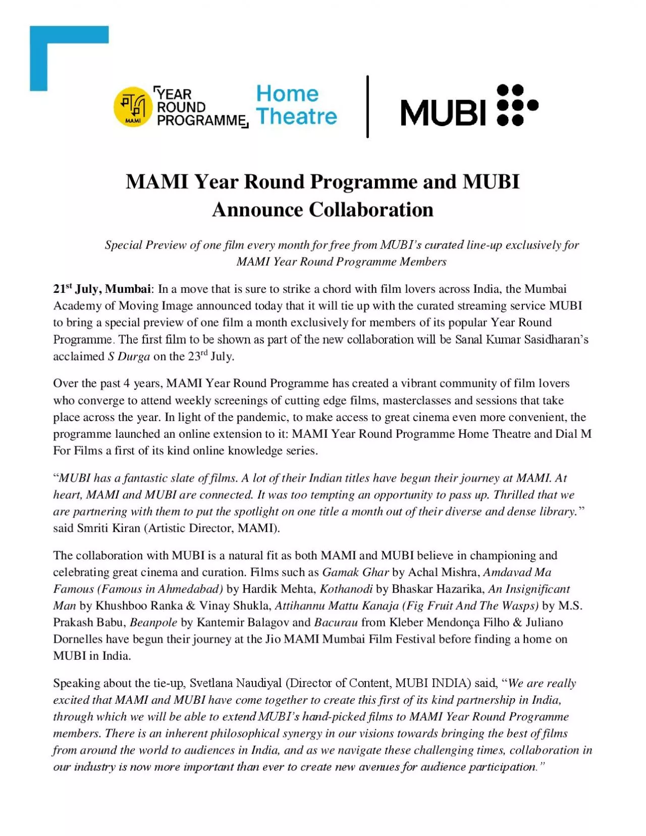 PDF-I Year Round Programme and MUBI