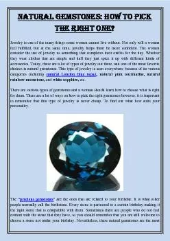 Natural Gemstones: How To Pick The Right One?