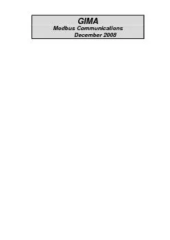 Modbus Communications