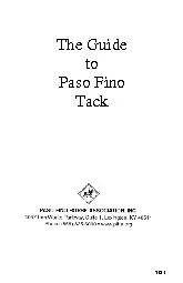 The Guide Paso FinoTack