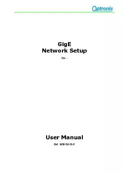 GigE Network Setup Ver User Manual 1830F