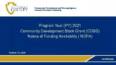 Community Development and Housing AgencyCommunity Development and Hous