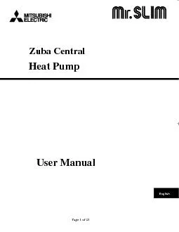 Zuba Central Heat Pump          User Manual EnglishU