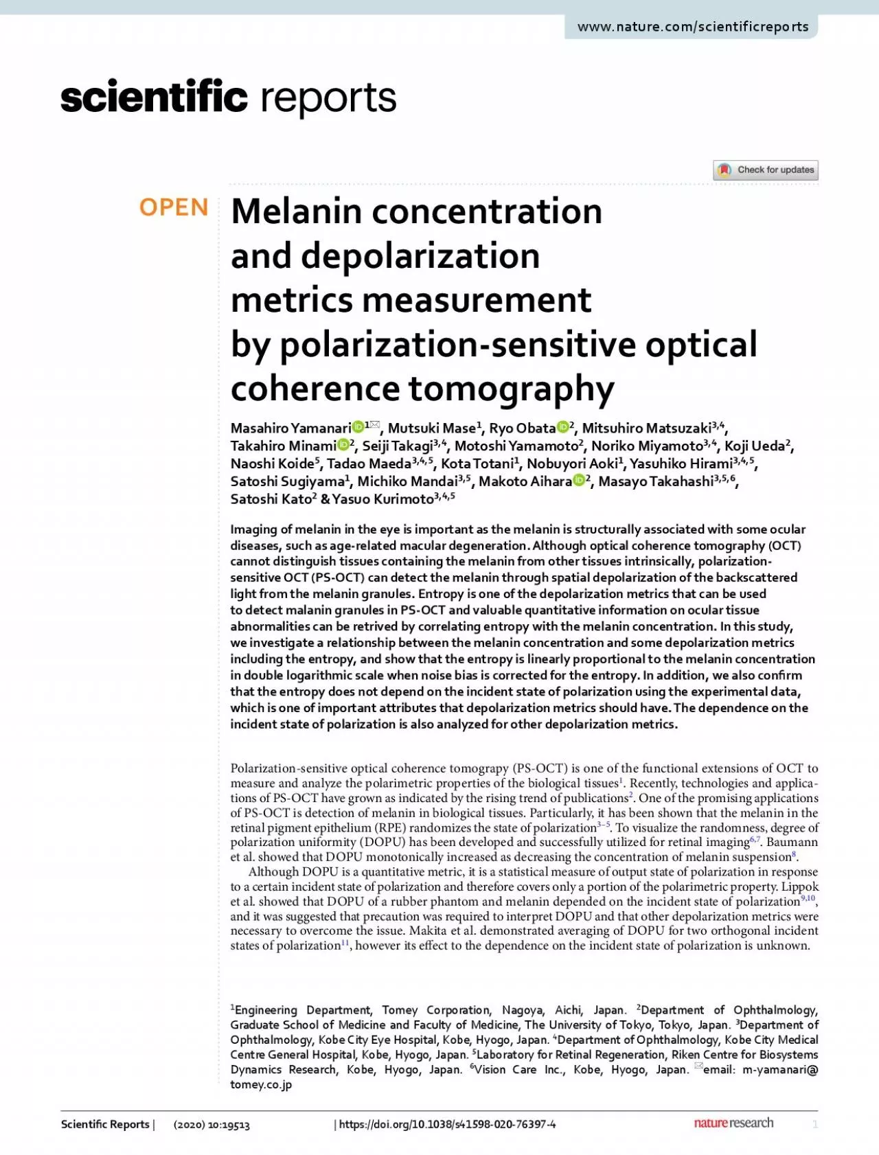 PDF-To make the depolarization metrics insensitive to the incident state o