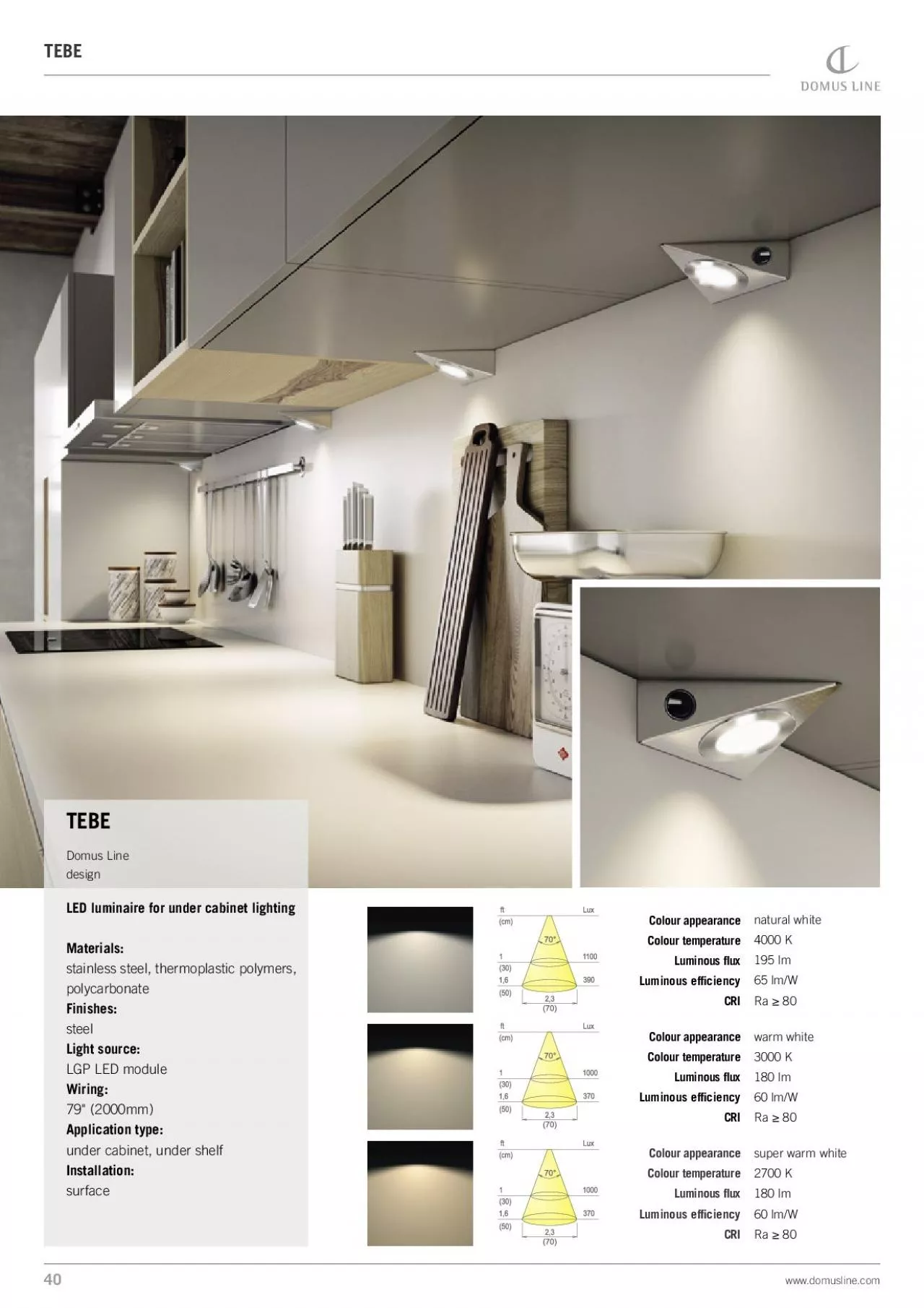 PDF-TEBEDomus LinedesignLED luminaire for under cabinet lightingMaterials