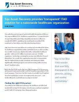 Sipi Asset Recovery provides 145transparent146 ITAD CASE STUDYTh