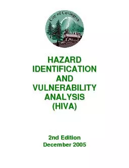 Hazard Identification and Vulnerability Analysis City of Covington CEM