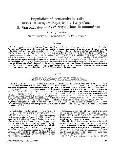 Population of nematodes in soils under  banana CV Poyo in  the Ivor