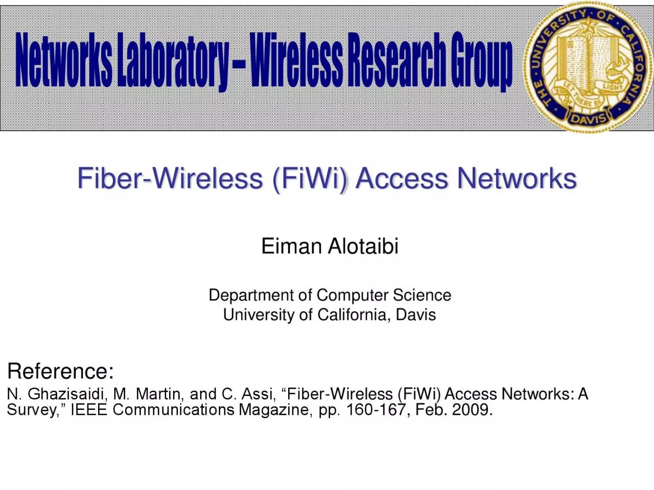 PDF-Wireless FiWi Access Networks