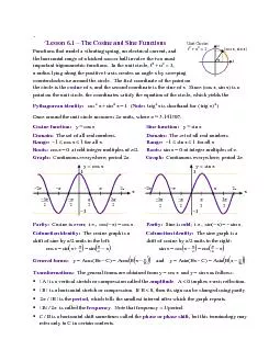 The Cosine and Sine Functions