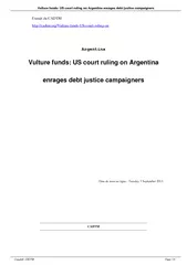 Vulture funds US court ruling on Argentina enrages deb