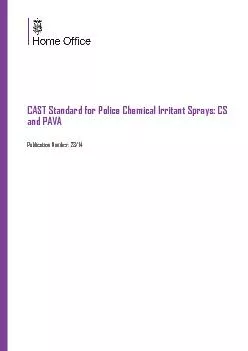 CAST Standard for Police Chemical Irritant Sprays CS and PAVA Publica
