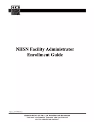 Updated  NHSN Facility Administrator Enrollment Guide