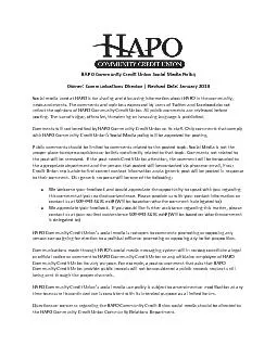 HAPO Community Credit Union Social Media Policy
