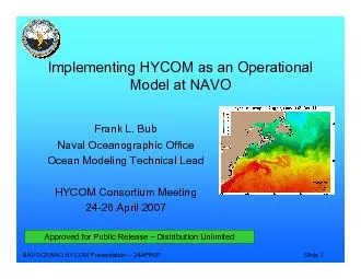 NAVOCEANO HYCOM Presentation 24APR07