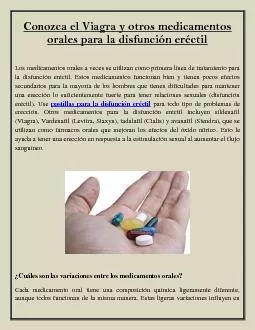 Conozca el Viagra y otros medicamentos orales para la disfunción eréctil