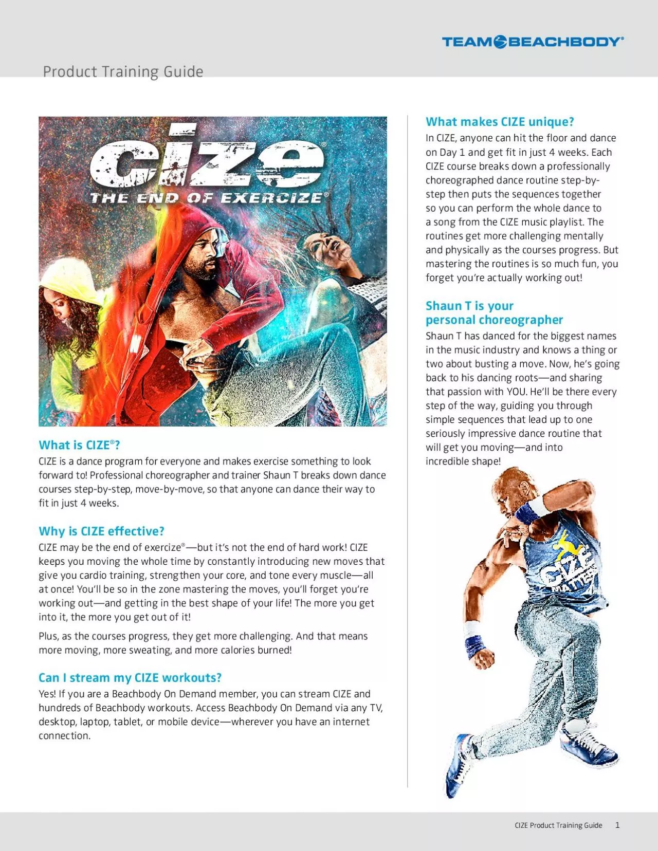 PDF-CIZE is a dance program for everyone and makes exercise something to l