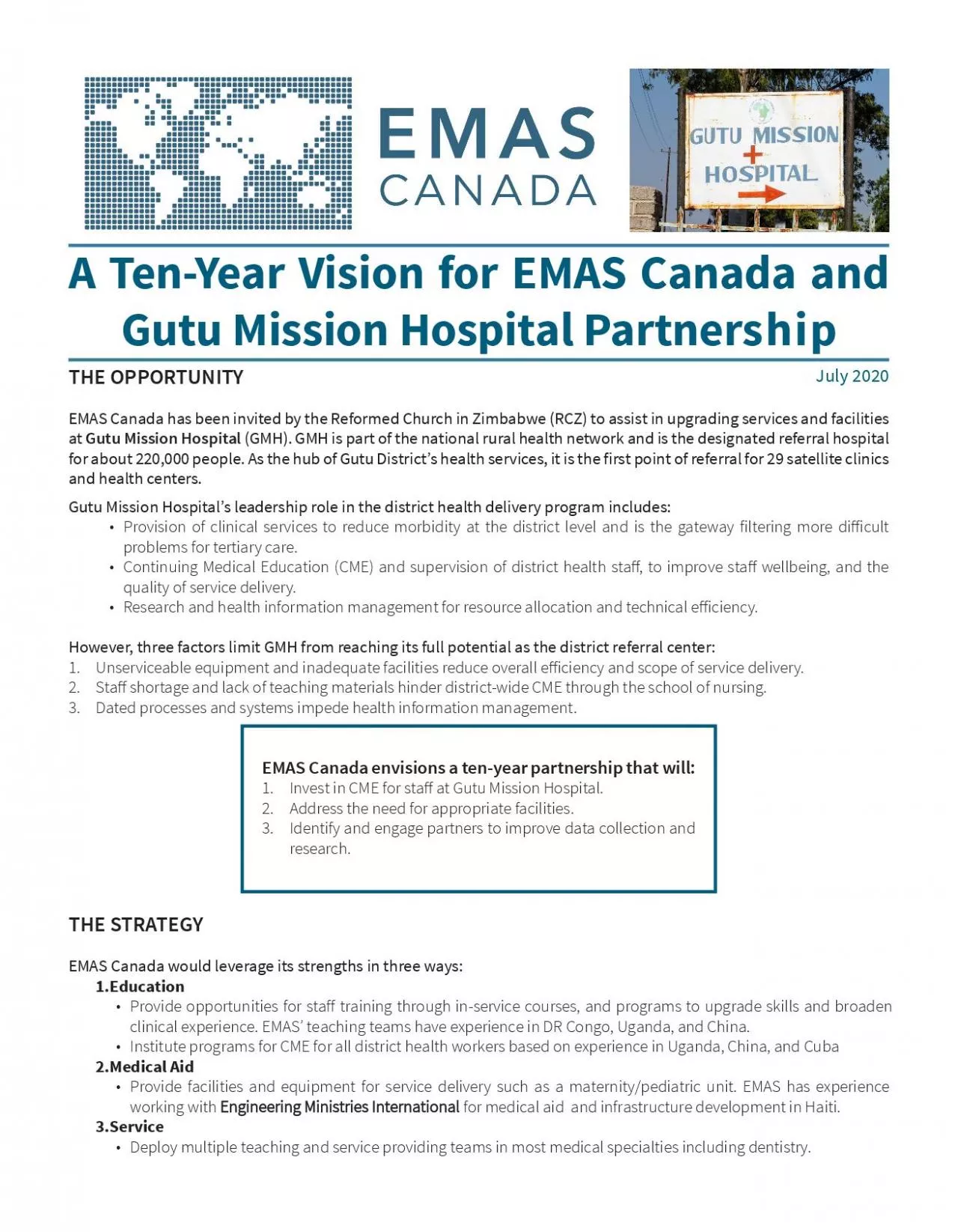 PDF-A TenYear Vision for EMAS Canada and Gutu Mission Hospital Partnershi