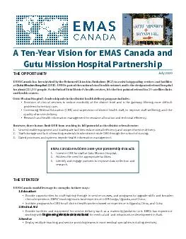 A TenYear Vision for EMAS Canada and Gutu Mission Hospital Partnershi