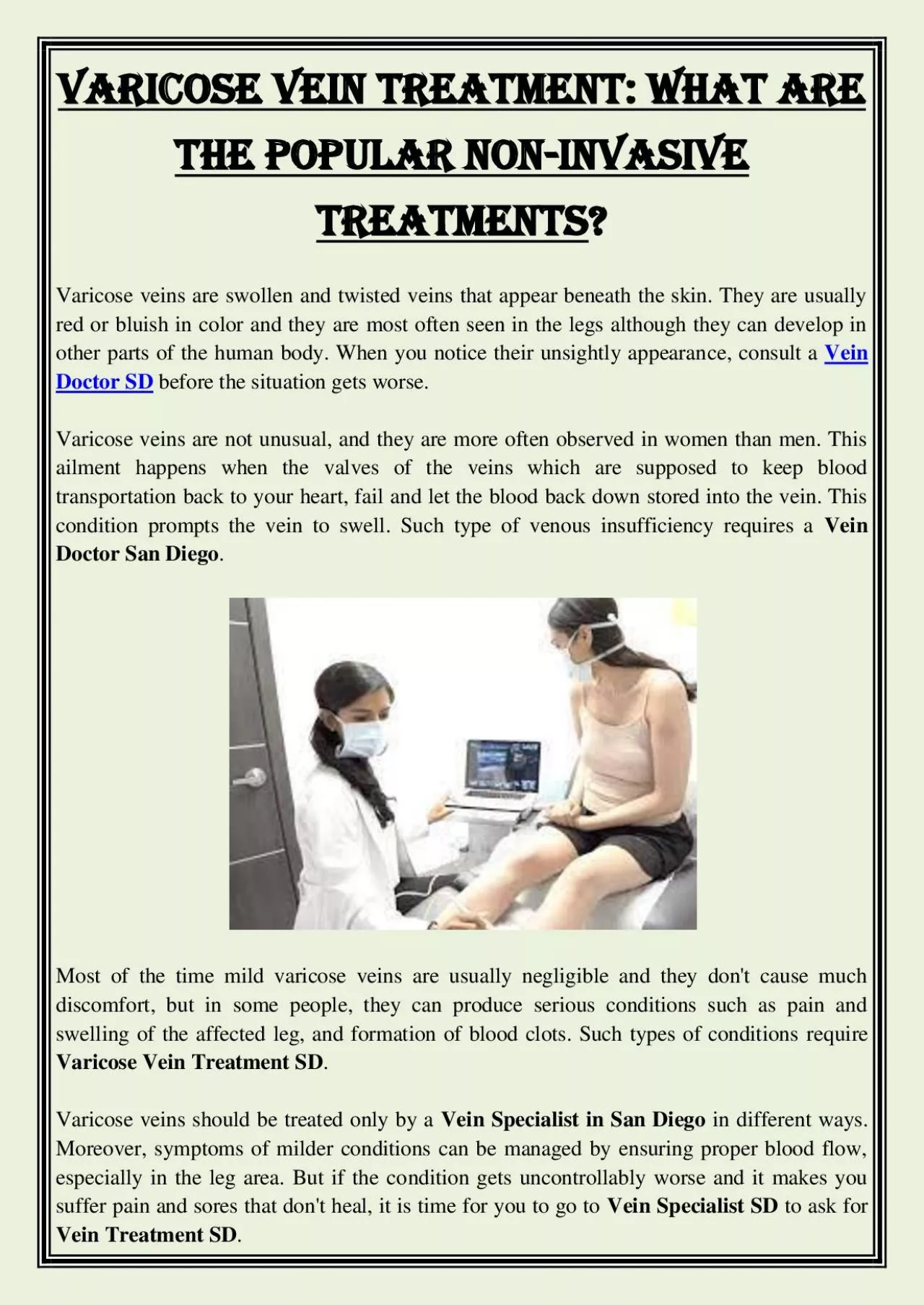 PDF-Varicose Vein Treatment: What Are The Popular Non-Invasive Treatments?