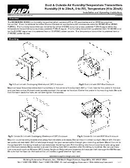 Duct  Outside Air HumidityTemperature Transmitters