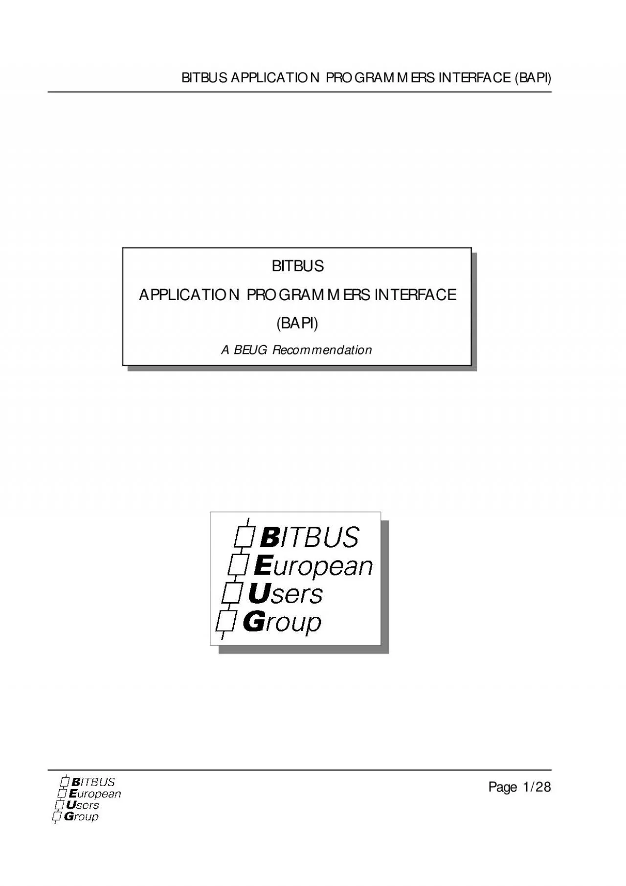 PDF-BITBUS APPLICATION PROGRAMMERS INTERFACE BAPIBITBUSAPPLICATION PROGR