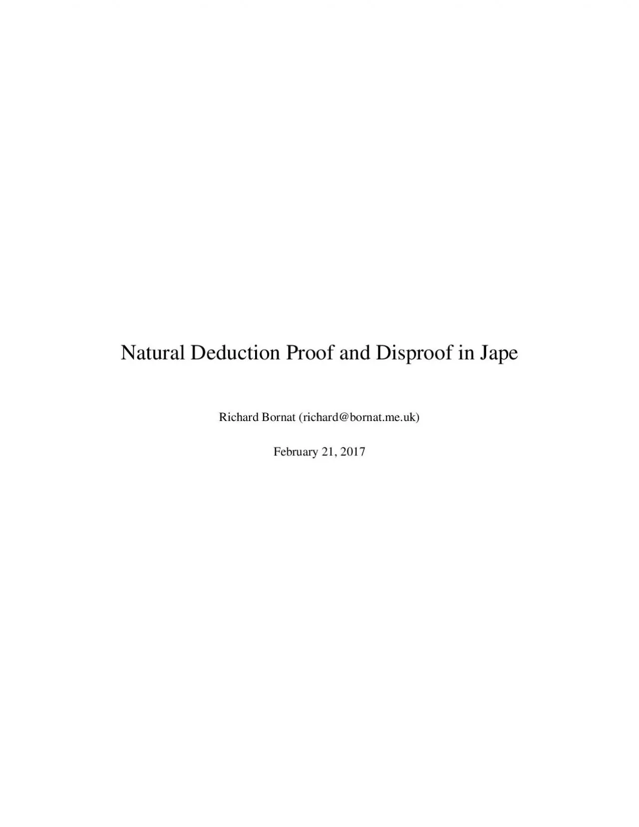 PDF-NaturalDeductionProofandDisproofinJapeRichardBornatrichardbornatme