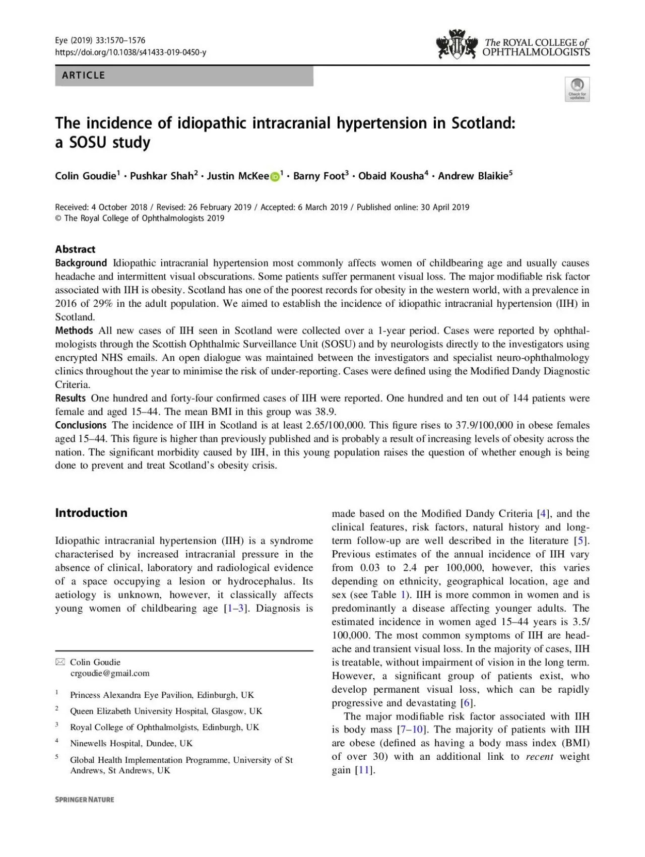 PDF-TheincidenceofidiopathicintracranialhypertensioninScotlandaSOSUstudyC