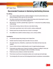 M Safer Floors Recommend ed Proce dures for Maintainin