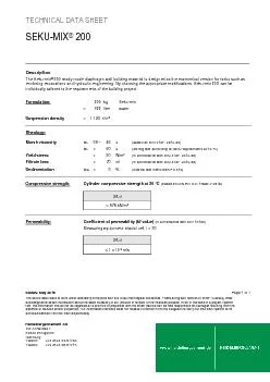 TECHNICAL DATA SHEET