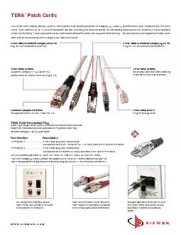 Part of the TERA cabling solution TERAtoTERA patch cords exceed ban