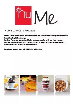 NuMe Low Carb Products